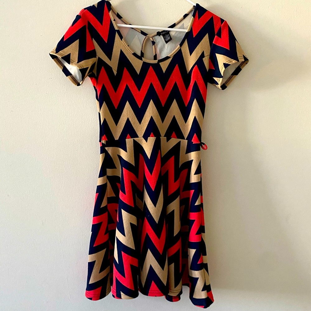 Orange strip Dress